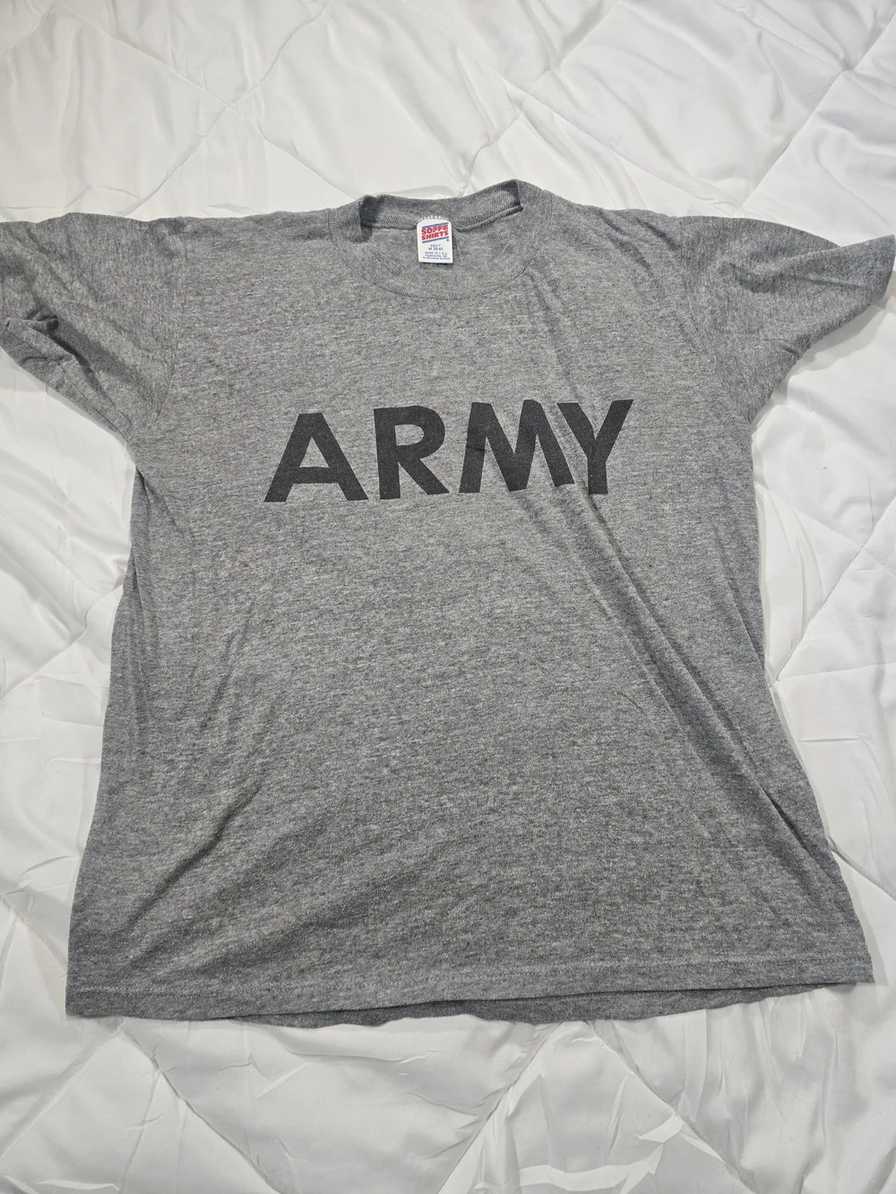 Soffe Gray ARMY Graphic Crewneck Tee